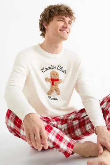 Mini Me - men's Christmas pyjamas with flannel bottoms