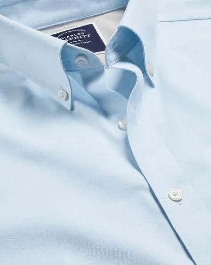 Button-Down Collar Non-Iron Stretch Oxford Shirt - Sky Blue