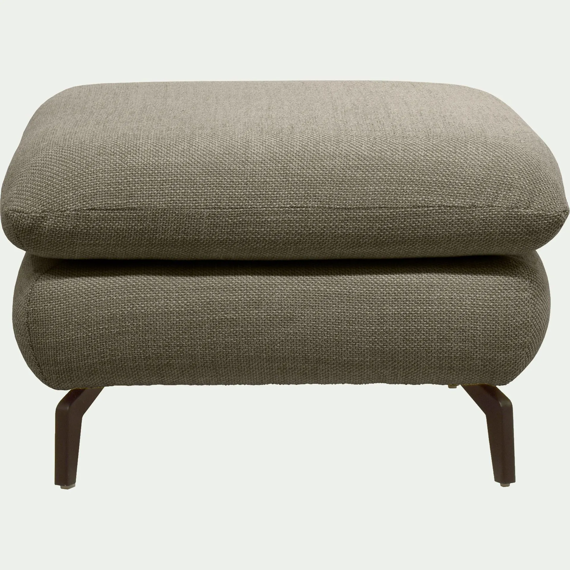 Pouf en tissu doux tramé - vert garrigue