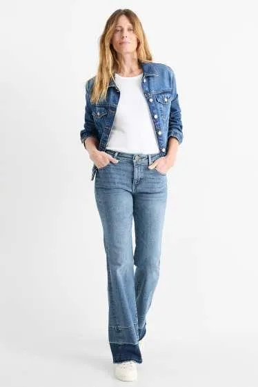 Flared jeans - mid-rise waist - LYCRA®