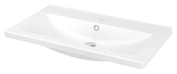 Plan vasque blanc à encastrer en céramique Nira L.80 x H.12 x P.45 cm - GoodHome