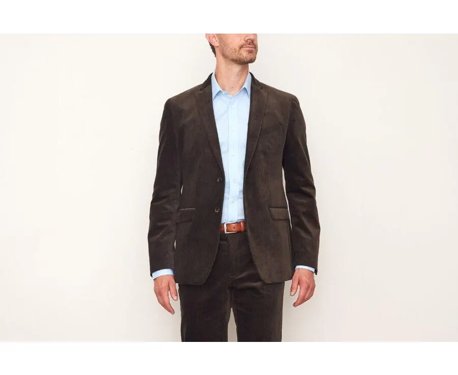 Blazer homme velours côtelé lavé Brun - LÉONTILDE