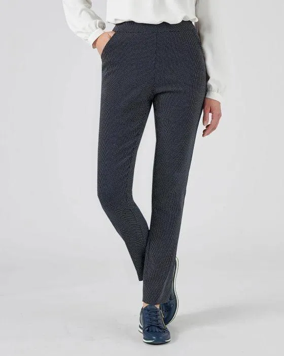 Pantalon jacquard mini pois