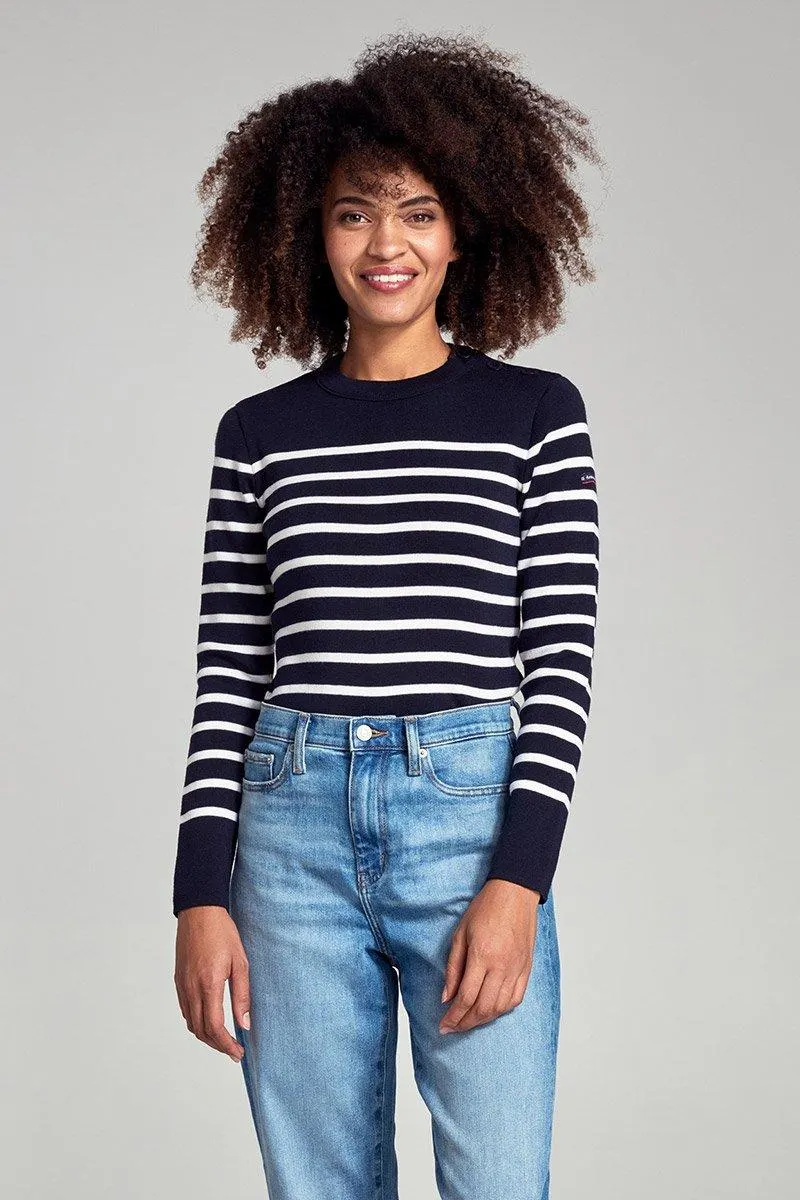 Pull marin rayé "Paimpol" - laine et acrylique