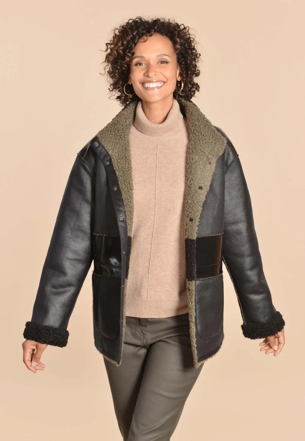 COOL - MANTEAU RÉVÉRSIBLE - KAKI