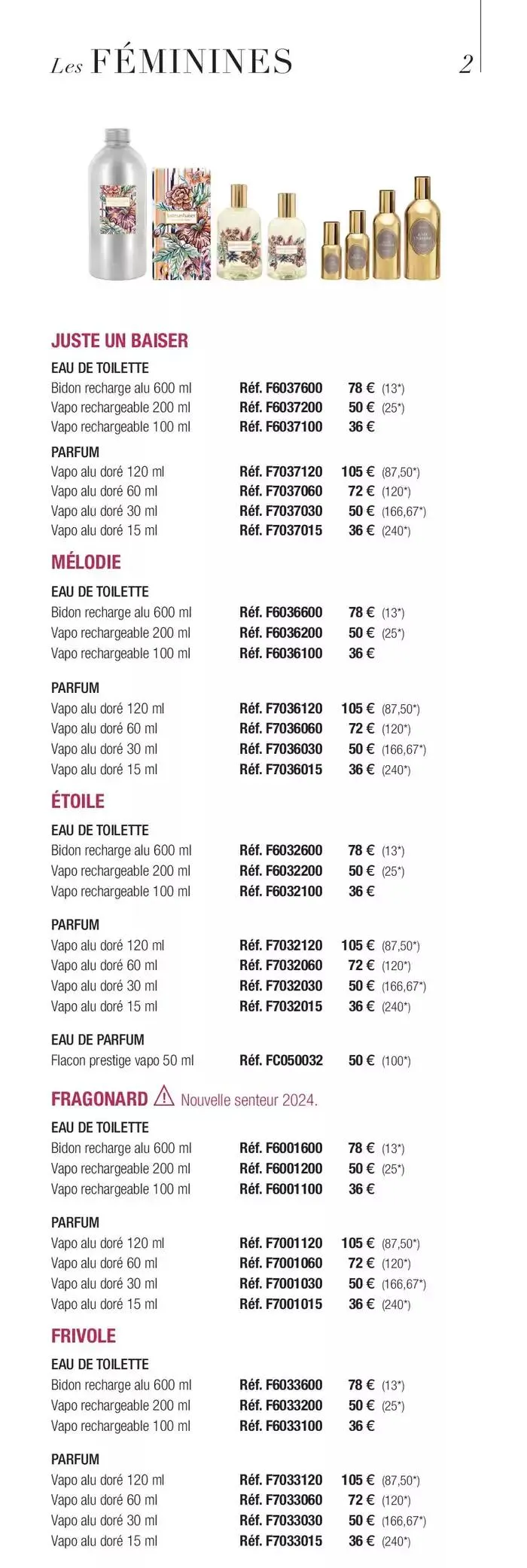TARIF GÉNÉRAL 2025 du 6 janvier au 31 mars 2025 - Catalogue page 2