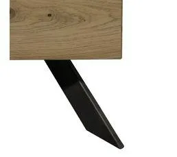 Table basse SORELLA plateau pivotant 110cm imitation chêne et noir