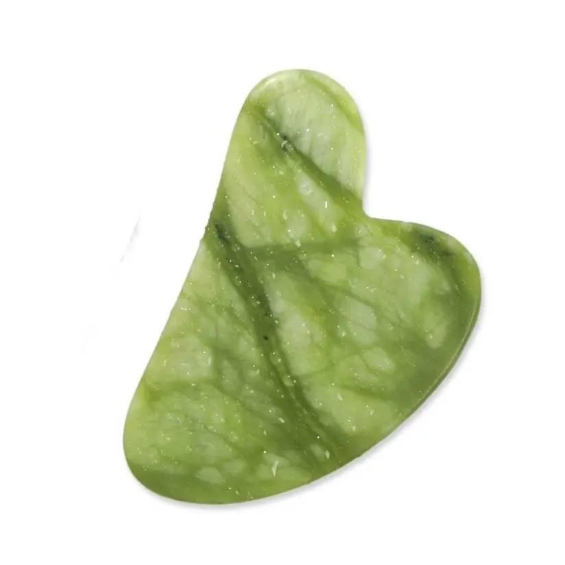 Gua Sha Pour Visage Et Corps En Jade Vert