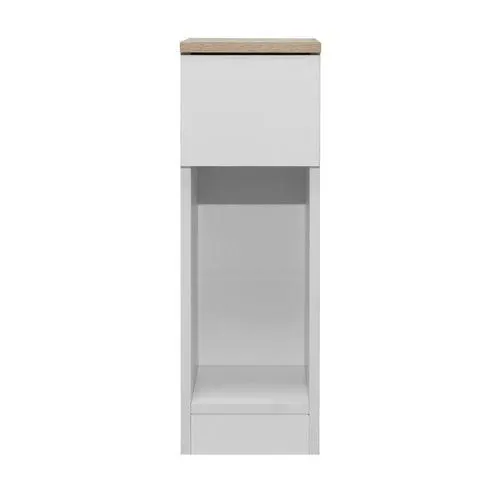 Chevet 1 tiroir Eliot blanc et imitation chêne