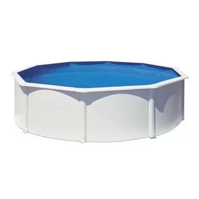 Piscine hors-sol ronde en acier 480 x 122 cm blanc, filtre à cartouche
