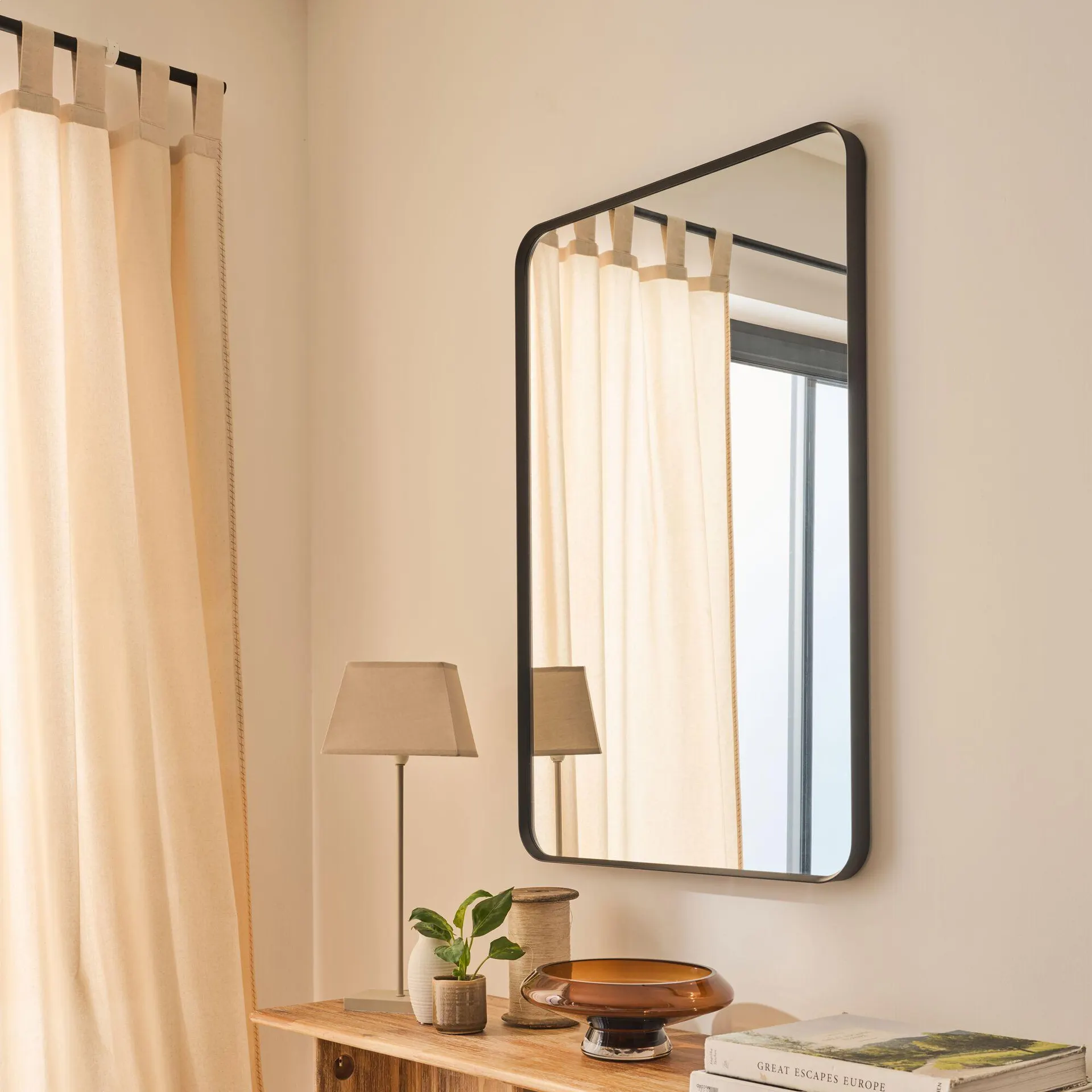 Miroir rectangulaire en aluminium l60xH90cm - noir