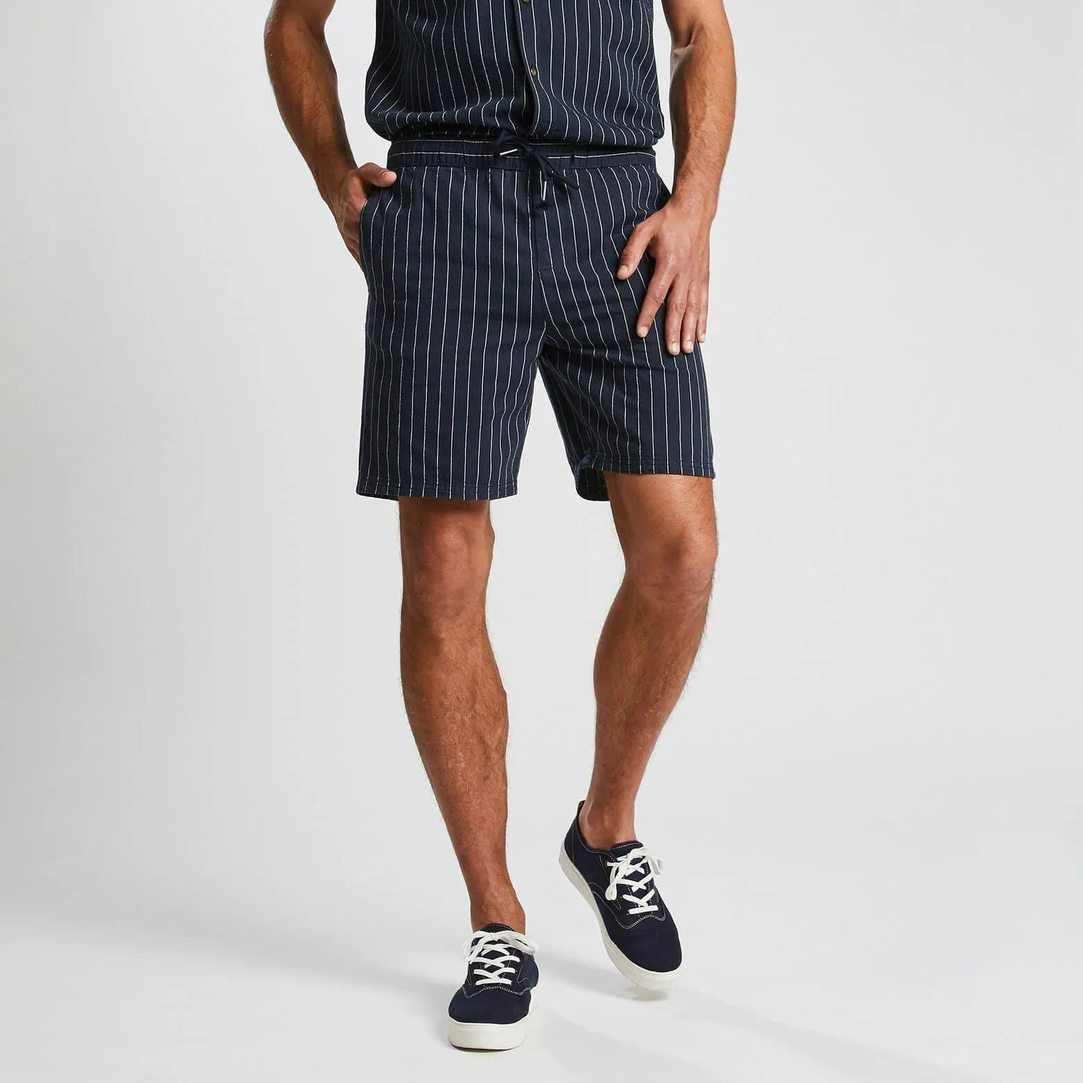 Bermuda à rayures - Bleu moyen