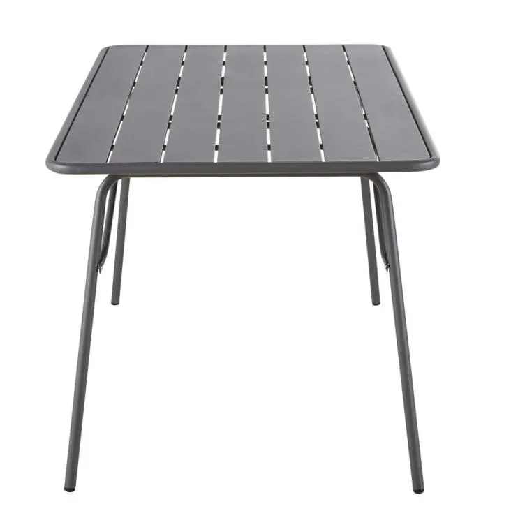 Mesa de jardín plegable de acero gris antracita para 6 personas, L. 140