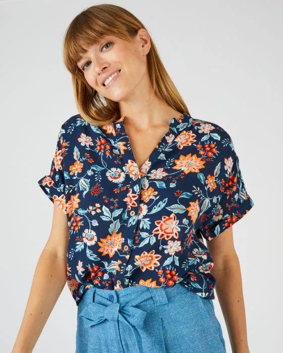 Chemisier crépon *fibres pure viscose Lenzing(TM) EcoVero(TM)