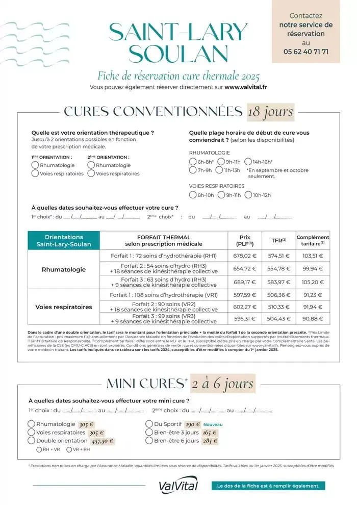 Fiche de réservation Saint-Lary-Soulan 2025 du 9 décembre au 31 décembre 2025 - Catalogue page 1
