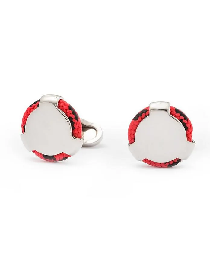 Lisbona Round Brass and Nautical Rope Cufflinks