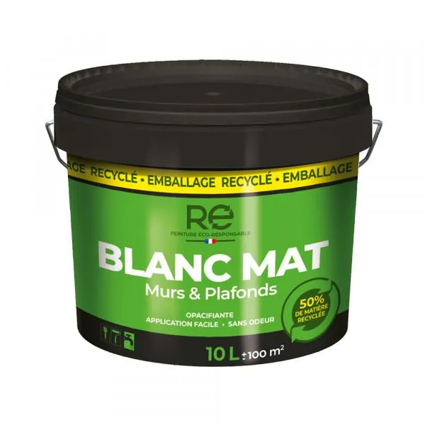 Peinture Eco-Responsable blanc mat 10L