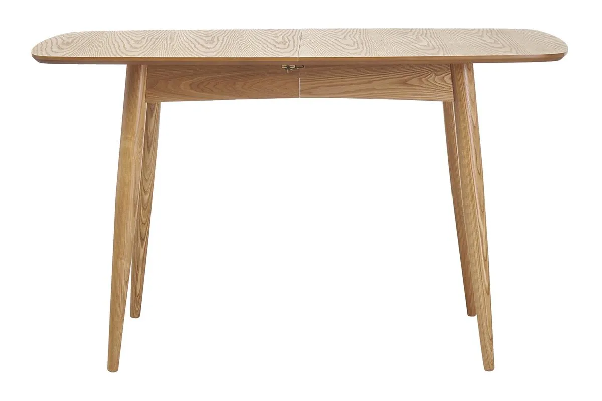 Table à manger extensible rectangulaire en bois clair L130-160 cm NORDECO