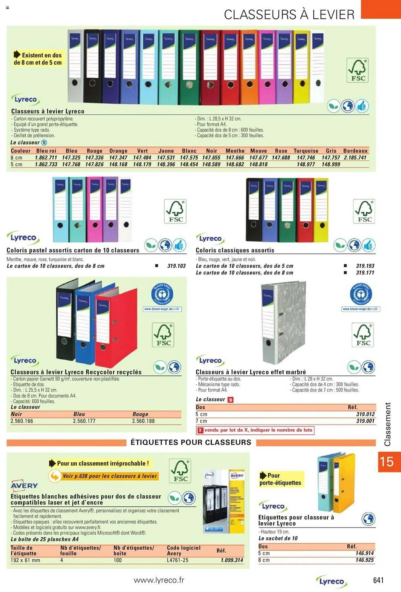 Catalogue Lyreco du 15 mai au 31 décembre 2023 - Catalogue page 641