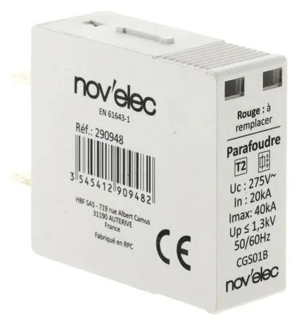 Cartouche parafoudre modulaire 40ka - Novelec