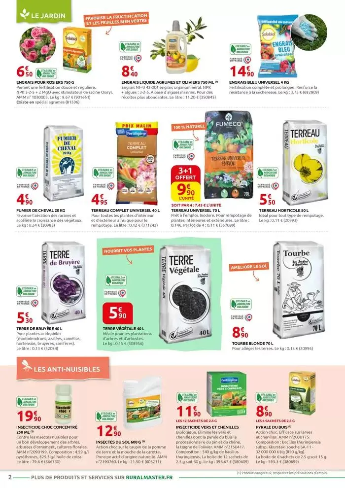 MOTOCULTURE - JARDINAGE - BRICOLAGE - DROGUERIE - ANIMALERIE du 31 mars au 26 avril 2025 - Catalogue page 2