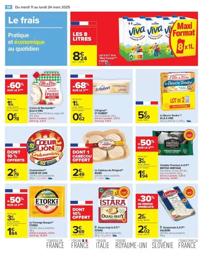 LES JOURS MEILLEURS AVEC LES PRODUITS CARREFOUR du 11 mars au 24 mars 2025 - Catalogue page 20