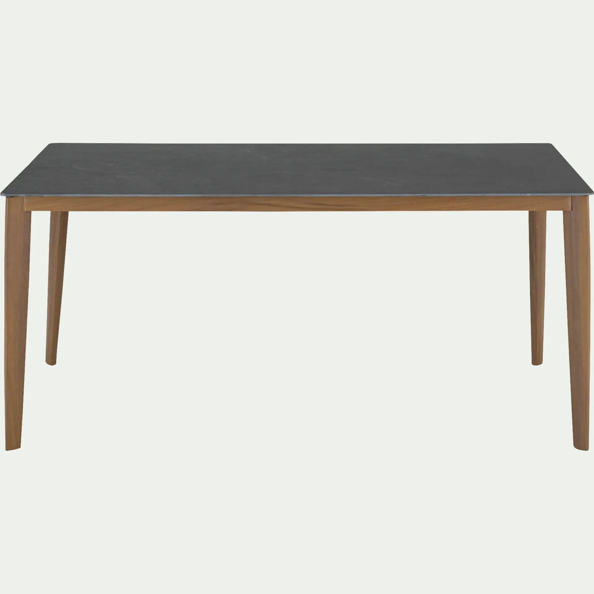 Table de repas rectangulaire en pierre et acier - gris anthracite (10 places)