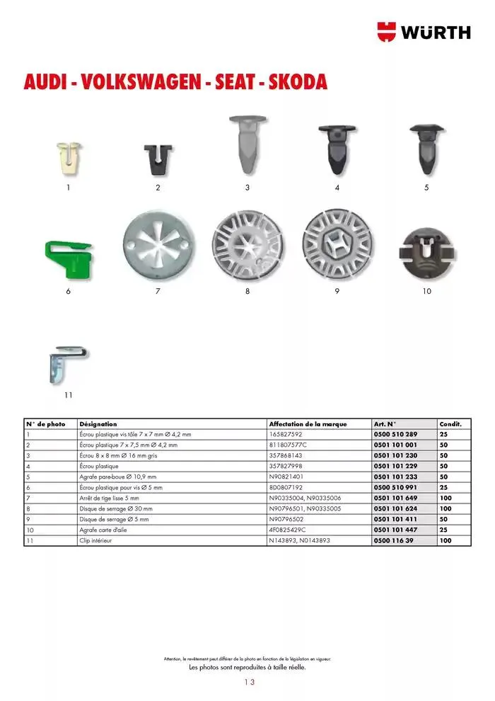 Agrafes de carrosserie du 21 janvier au 31 décembre 2025 - Catalogue page 13