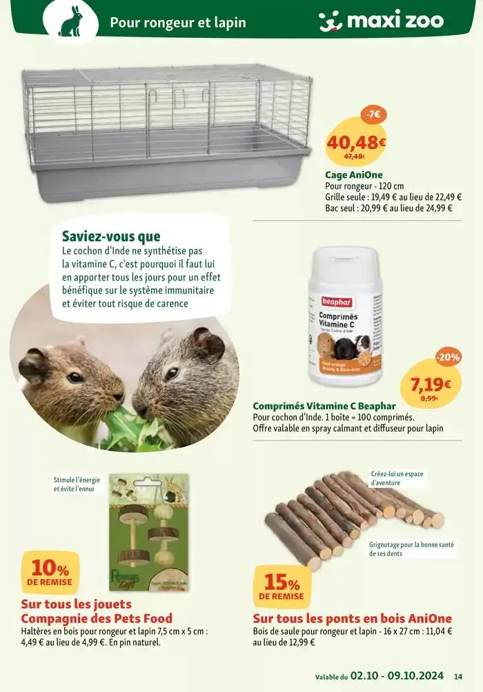 Maxi Zoo: Tout pour vos animaux du 2 octobre au 9 octobre 2024 - Catalogue page 14