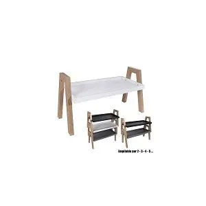 ETAGERE EMPILABLE BLANC BOIS 65X30X34.8CM