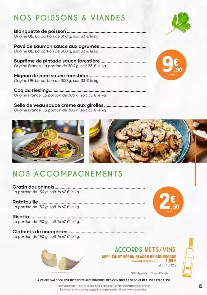 CARTE TRAITEUR 2025 du 31 mars au 31 décembre 2025 - Catalogue page 15