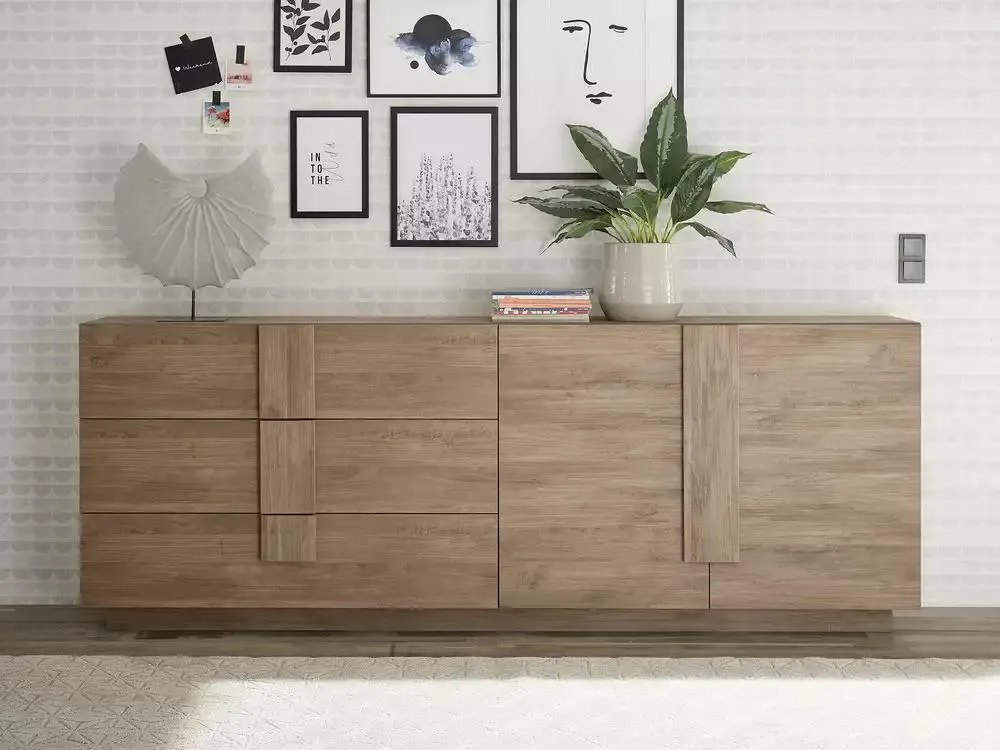 Bahut 2 portes 3 tiroirs