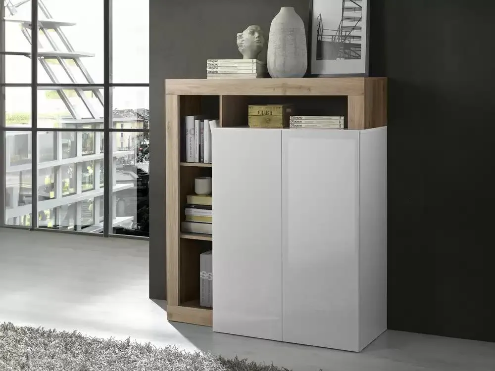 Fribourg laqué blanc/chene