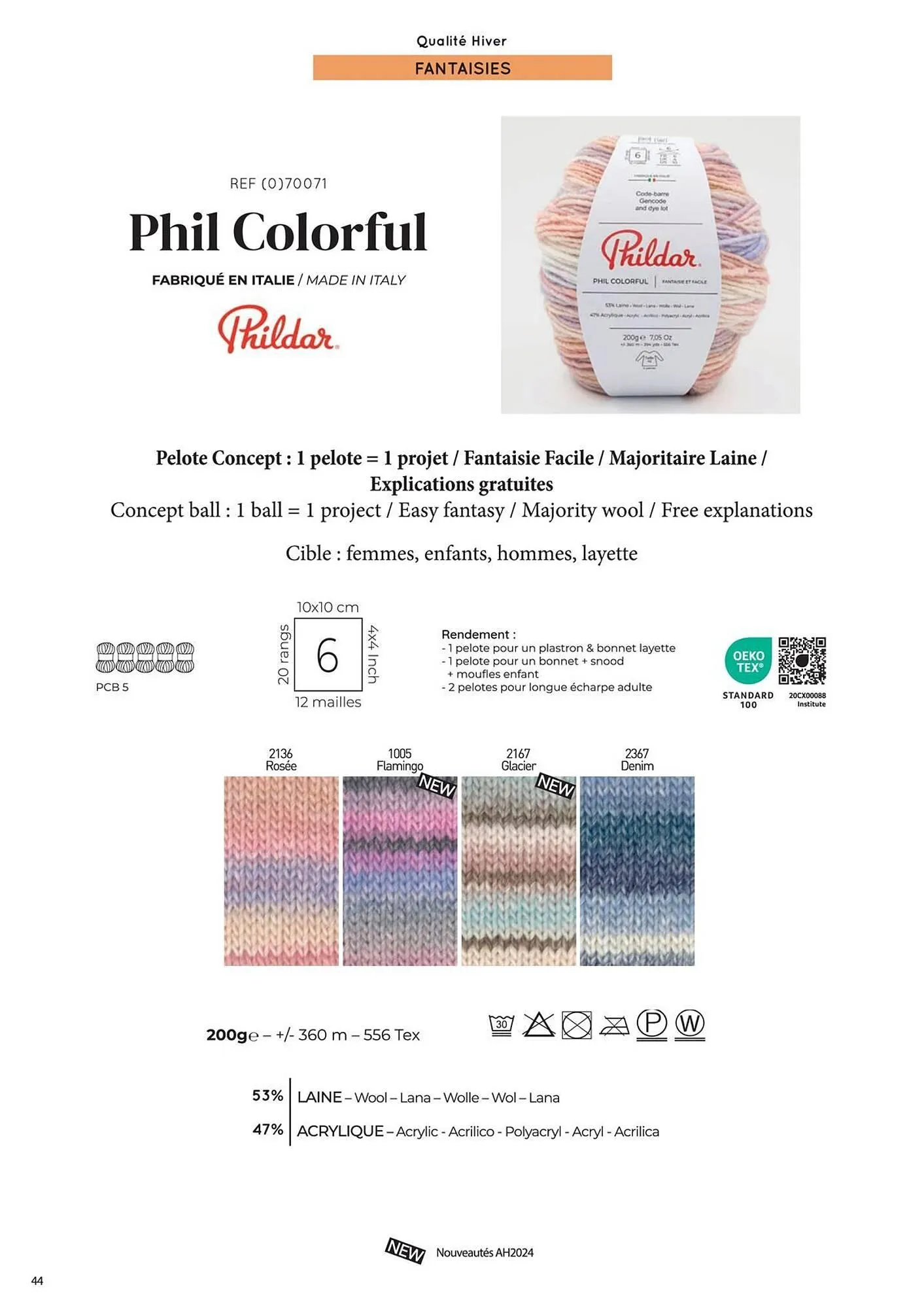 Catalogue Phildar du 10 décembre au 31 août 2025 - Catalogue page 44