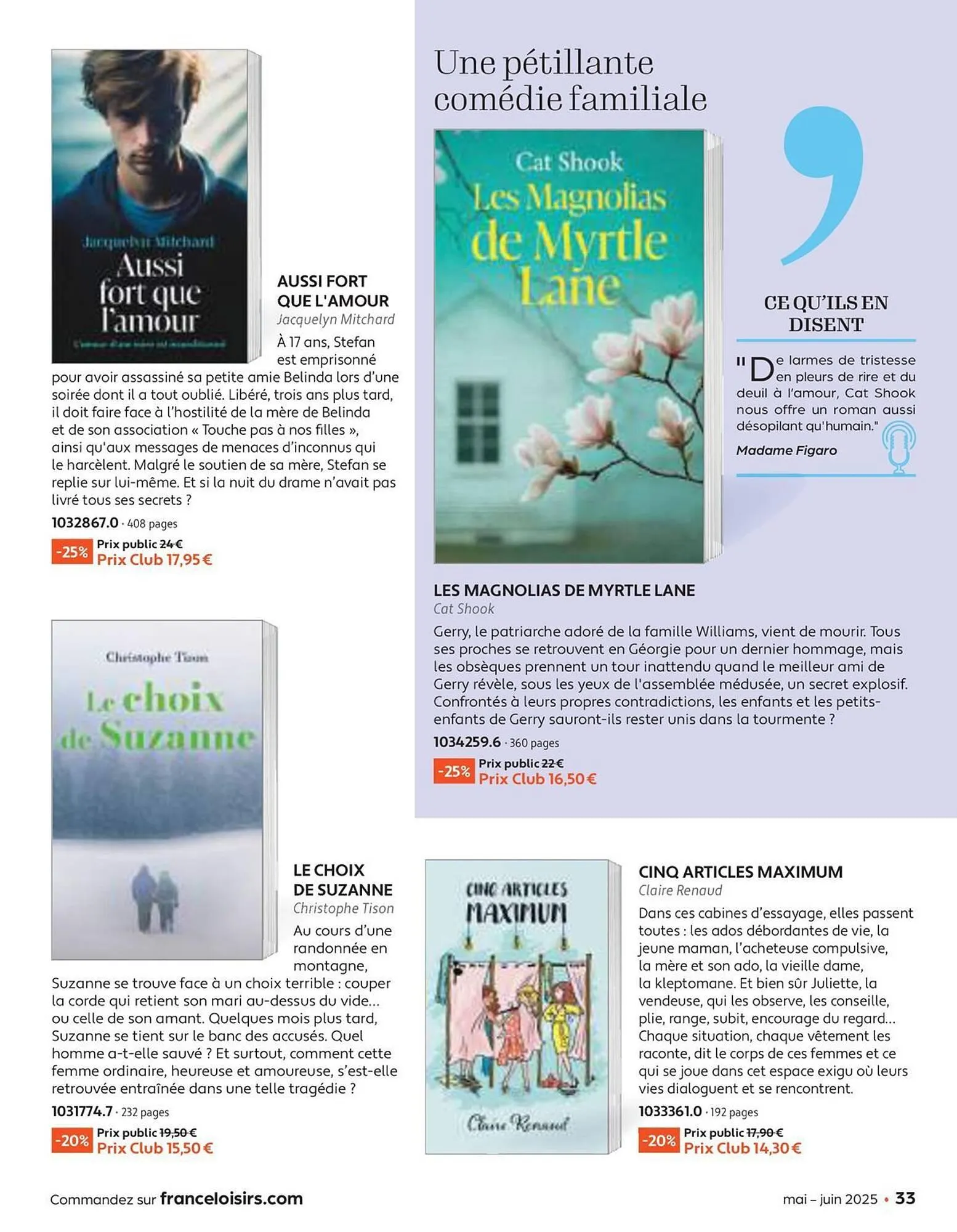 Catalogue France Loisirs du 30 avril au 30 juin 2025 - Catalogue page 33