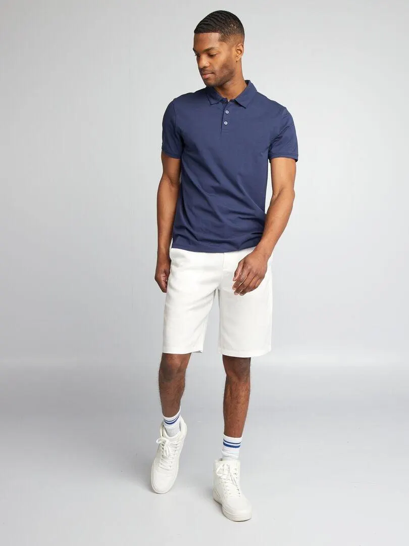 Polo elástico slim fit - NEGRO