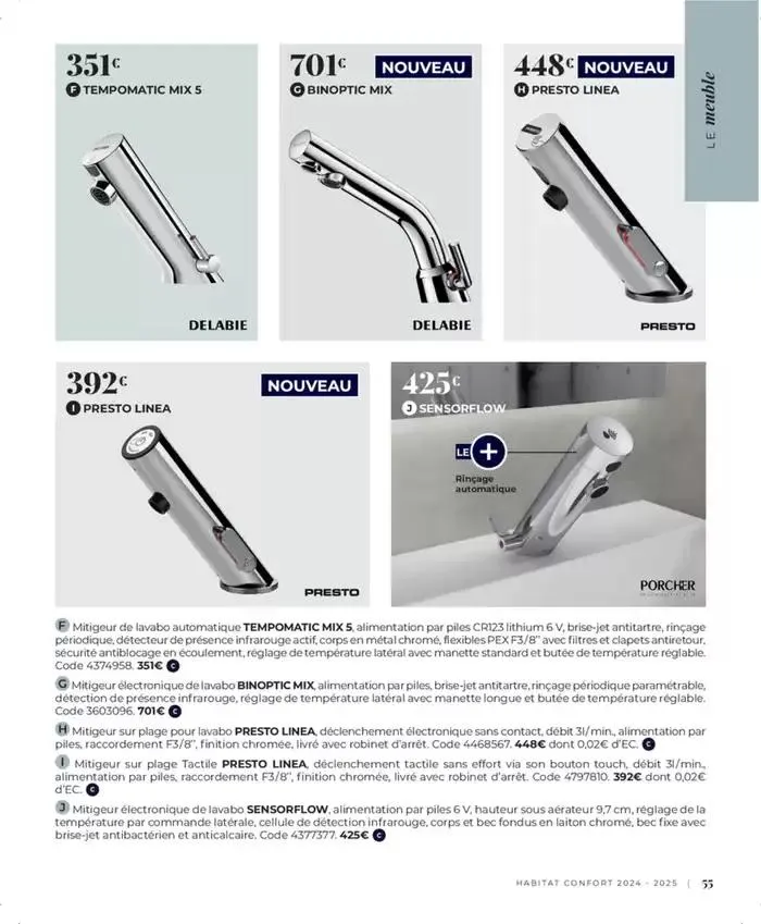 Cedeo Habitat confort du 1 octobre au 31 mai 2025 - Catalogue page 58