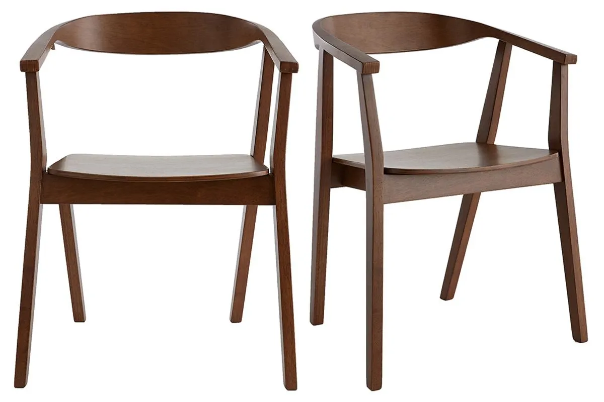 Chaises scandinaves en bois foncé (lot de 2) BAHIA