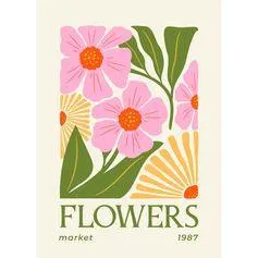 Affiche déco expo flowers 21x29.7cm