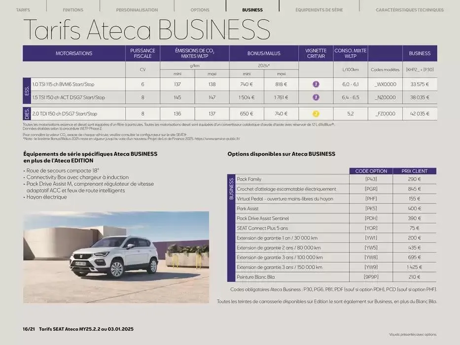 SEAT Ateca du 3 janvier au 3 janvier 2026 - Catalogue page 16
