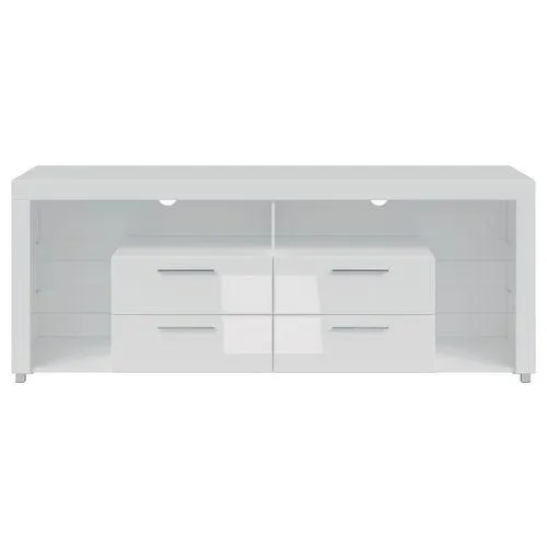 Meuble TV LED L.179 cm SPACE 2 blanc brillant