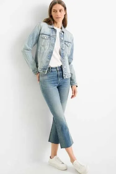 Cropped bootcut jeans - mid-rise waist