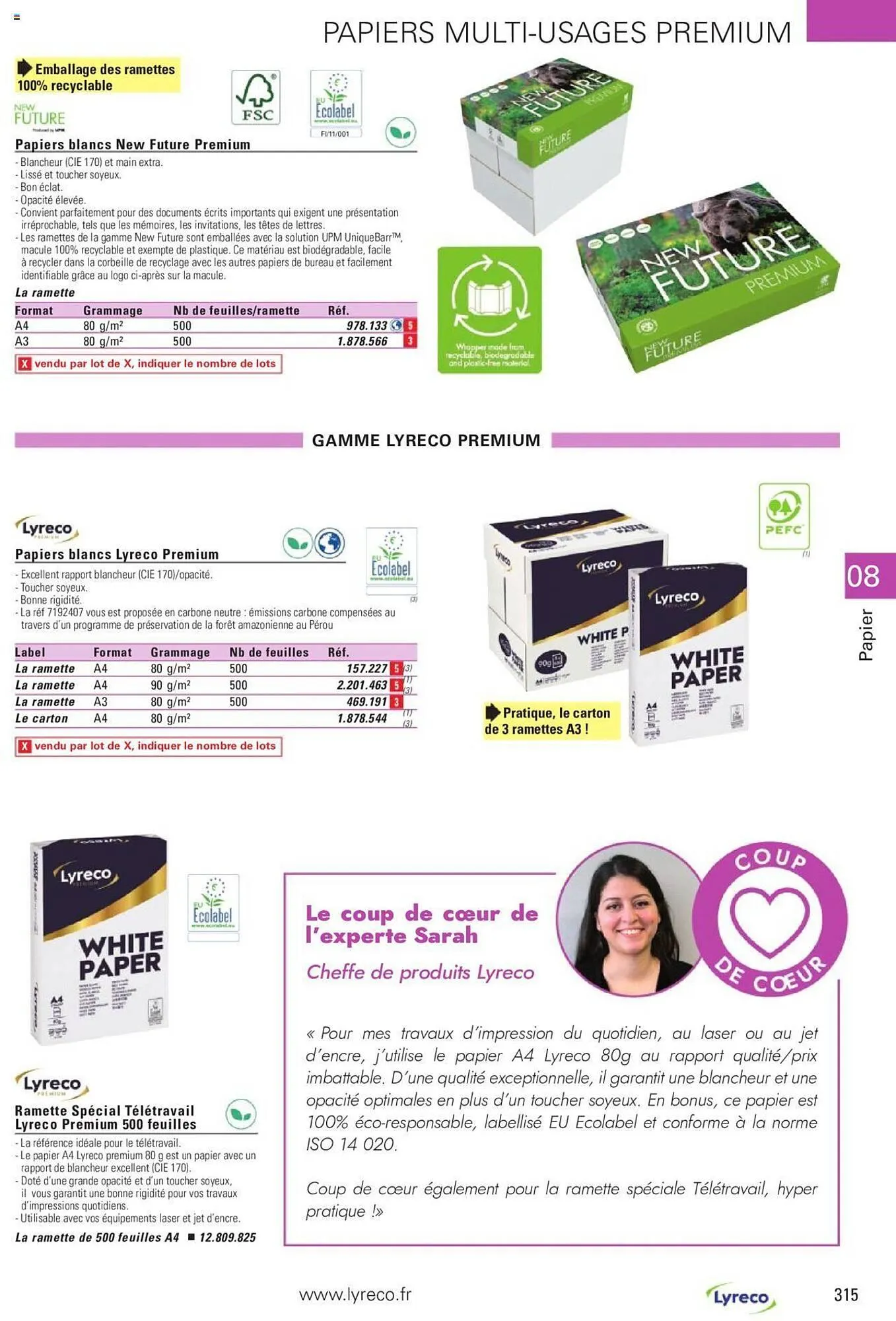 Catalogue Lyreco du 15 mai au 31 décembre 2023 - Catalogue page 315