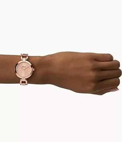 Montre Kerrigan à trois aiguilles en acier inoxydable doré rose