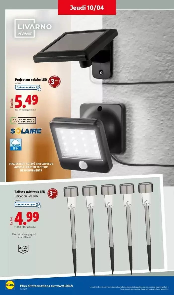 Profitez des offres pour votre extérieur chez Lidl ! du 10 avril au 14 avril 2025 - Catalogue page 6