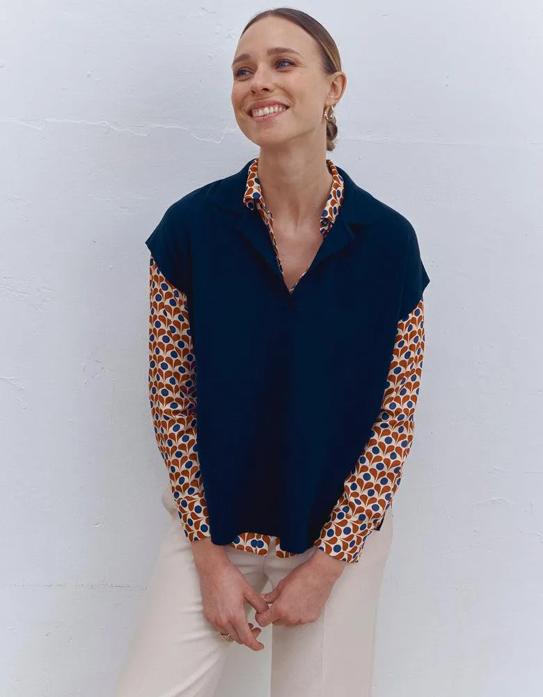 Pull sans manches en mérinos