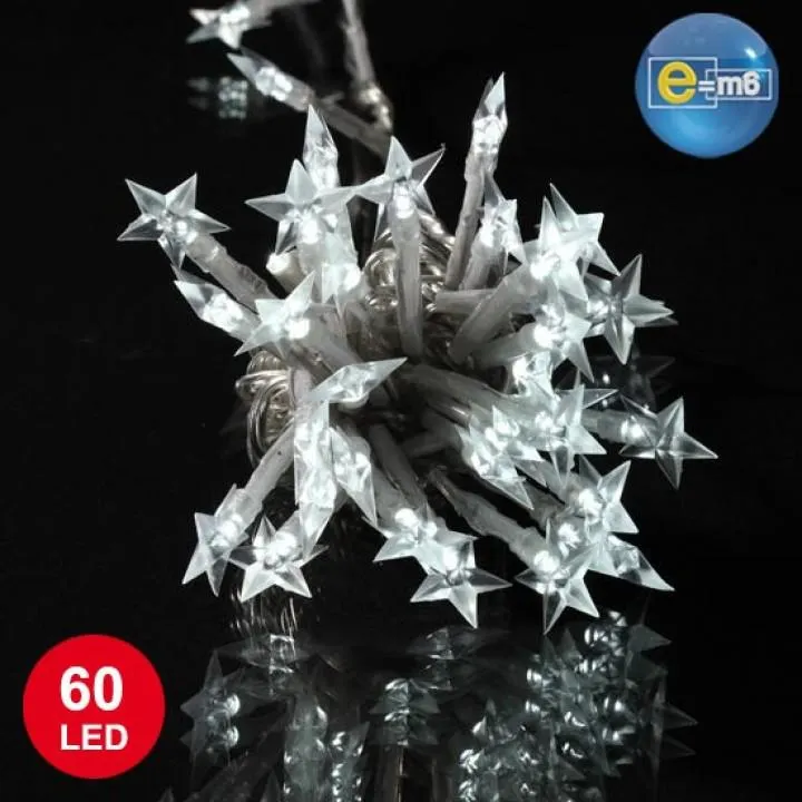 Guirlande Etoile souple 60 leds blanches 8 fonctions 5 m