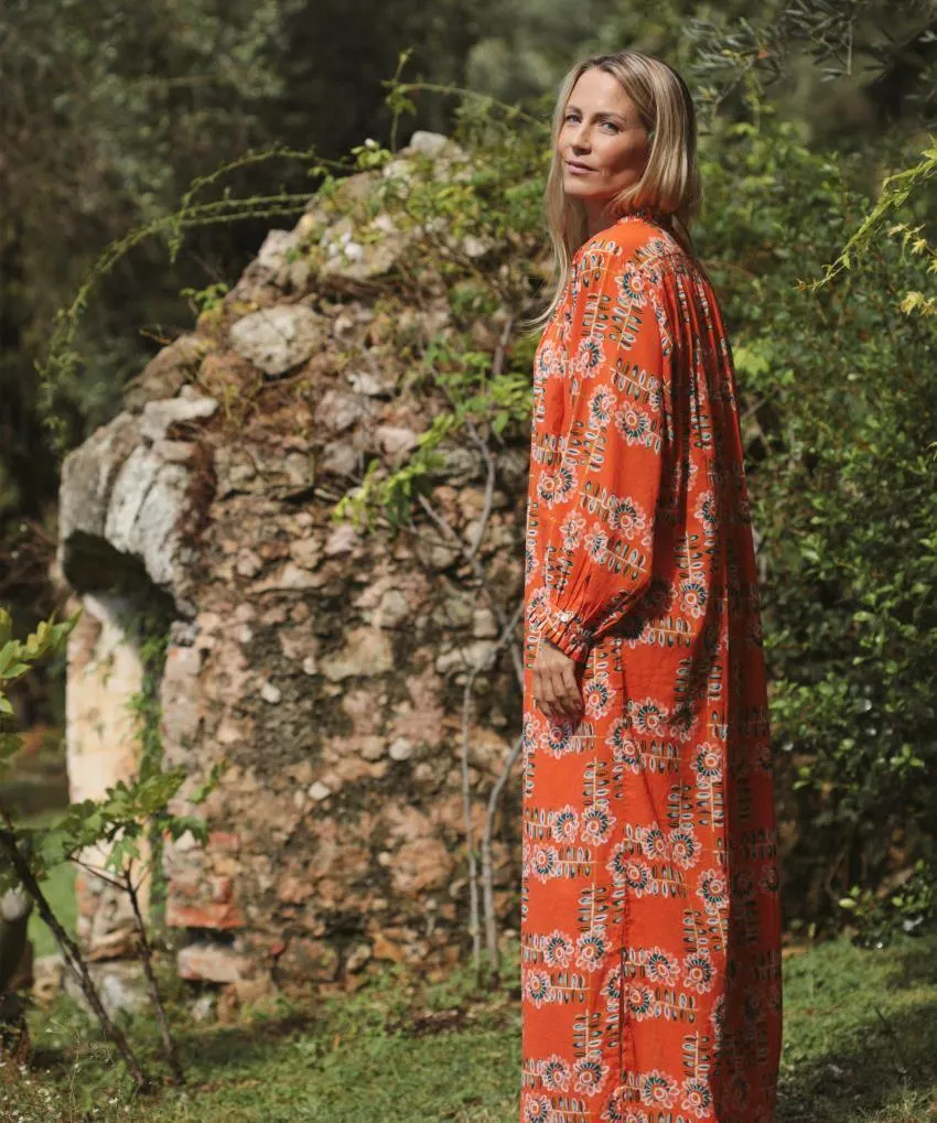 Robe en coton Karolina imprimé Rétro