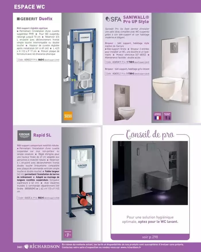 SALLE DE DE BAINS ET CARRELAGE 2025 du 11 avril au 31 décembre 2025 - Catalogue page 342