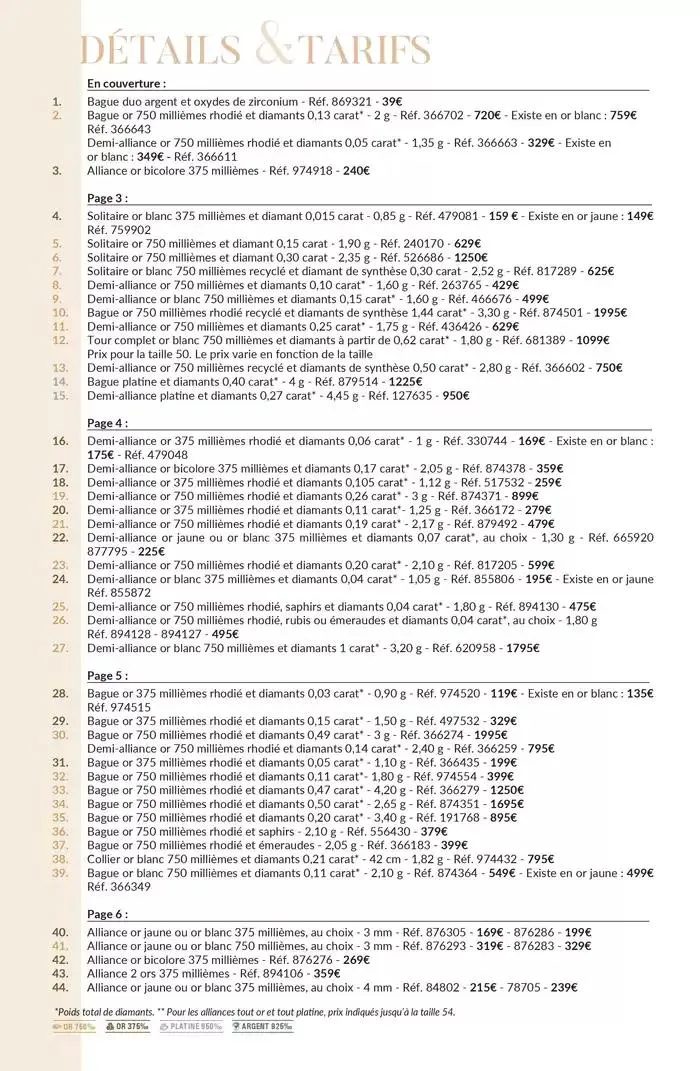 La Vie en Or : Mariage - Fiançailles du 13 mars au 31 décembre 2025 - Catalogue page 13